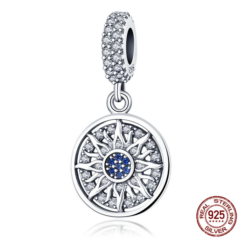 925 Sterling Silver Evil Eye & Hamsa Charms – Blue CZ Protection Beads for Bracelet or Necklace