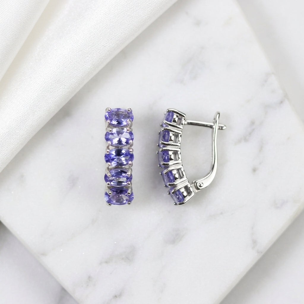 Tanzanite Hoop Earrings