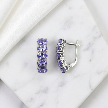 Tanzanite Hoop Earrings
