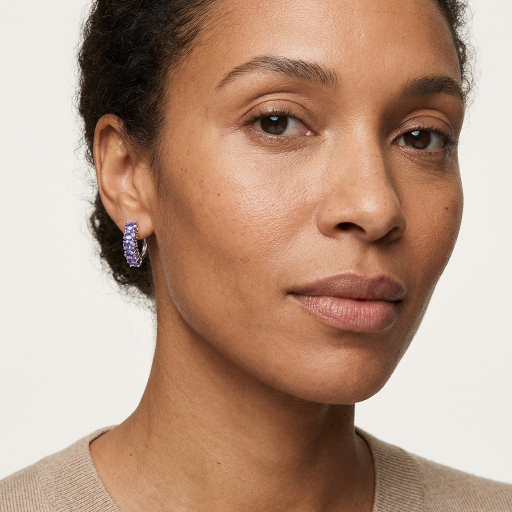 Tanzanite Hoop Earrings
