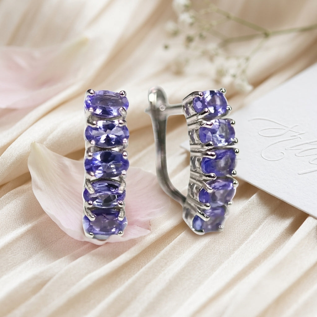 Tanzanite Hoop Earrings