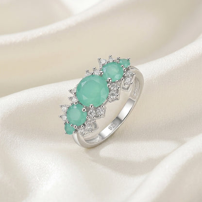 Emerald May Birthstone Ring in 925 Sterling Silver
