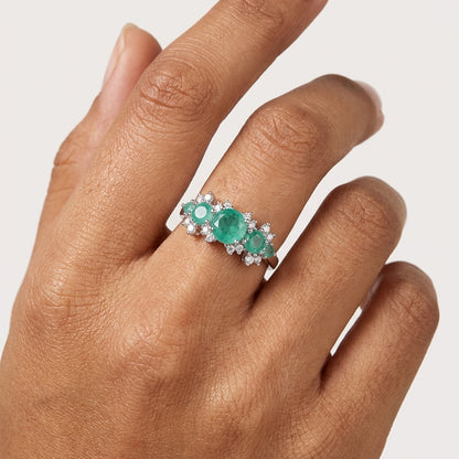 Emerald May Birthstone Ring in 925 Sterling Silver