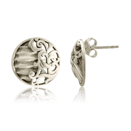 Cave Chronicles 925 Sterling Silver Chisel Grace Stud Earrings
