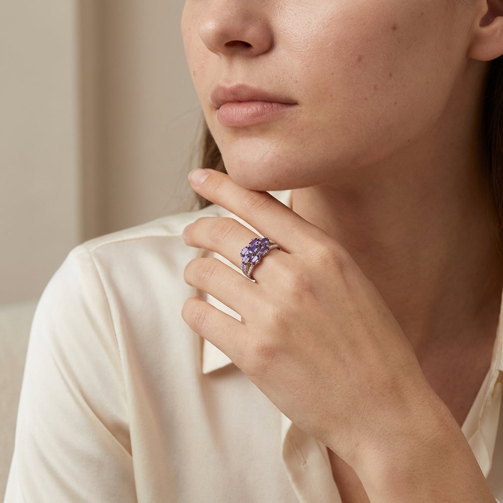 September Birthstone Iolite Ring
