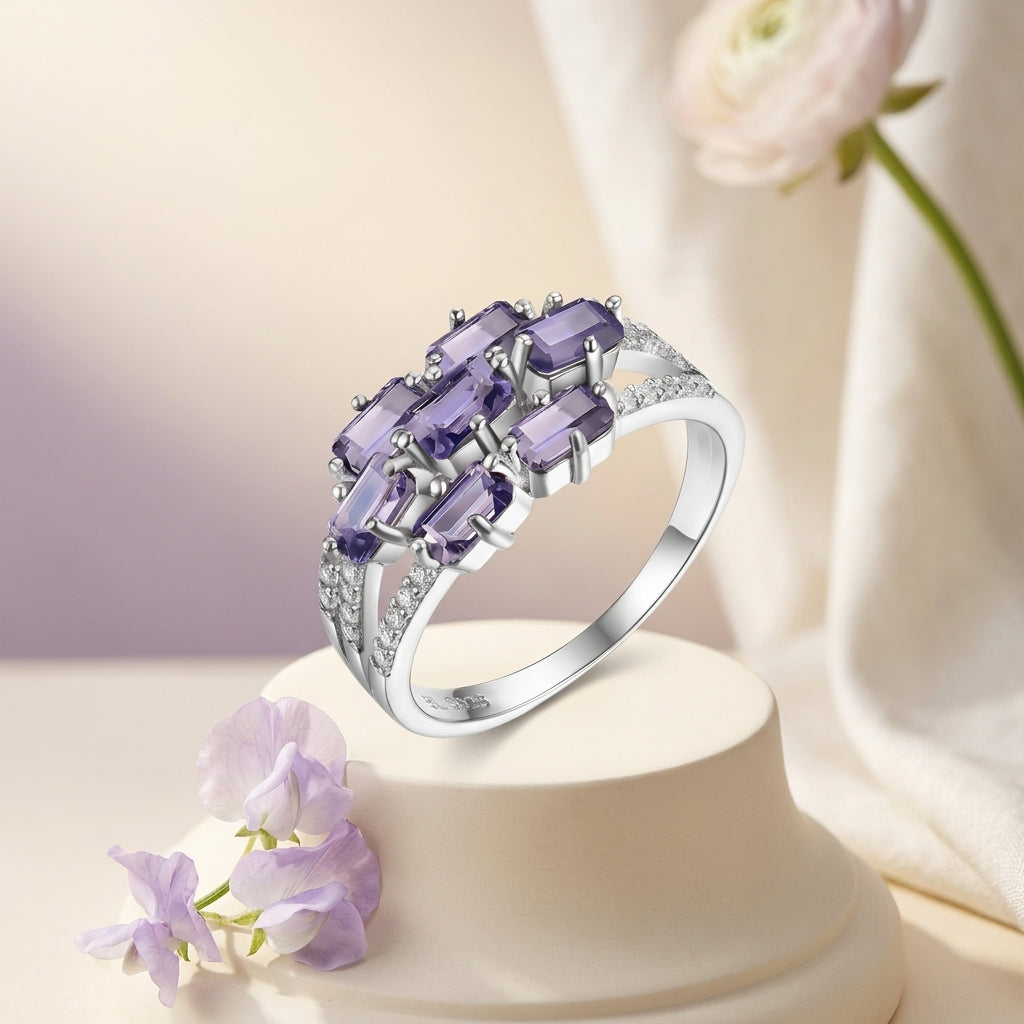 September Birthstone Iolite Ring