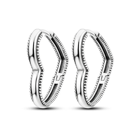 Heart Shaped Hoop Earrings in 925 Sterling Silver