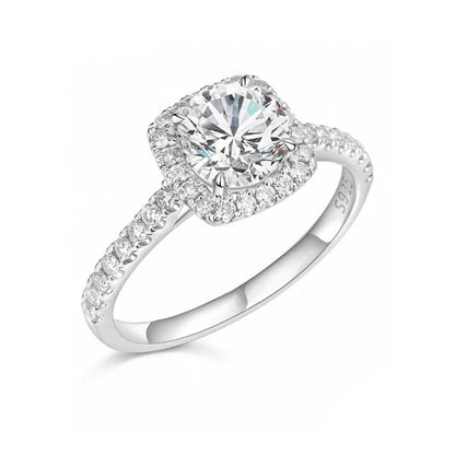 Eternal Halo 1 Ct Moissanite Ring in 925 Sterling Silver