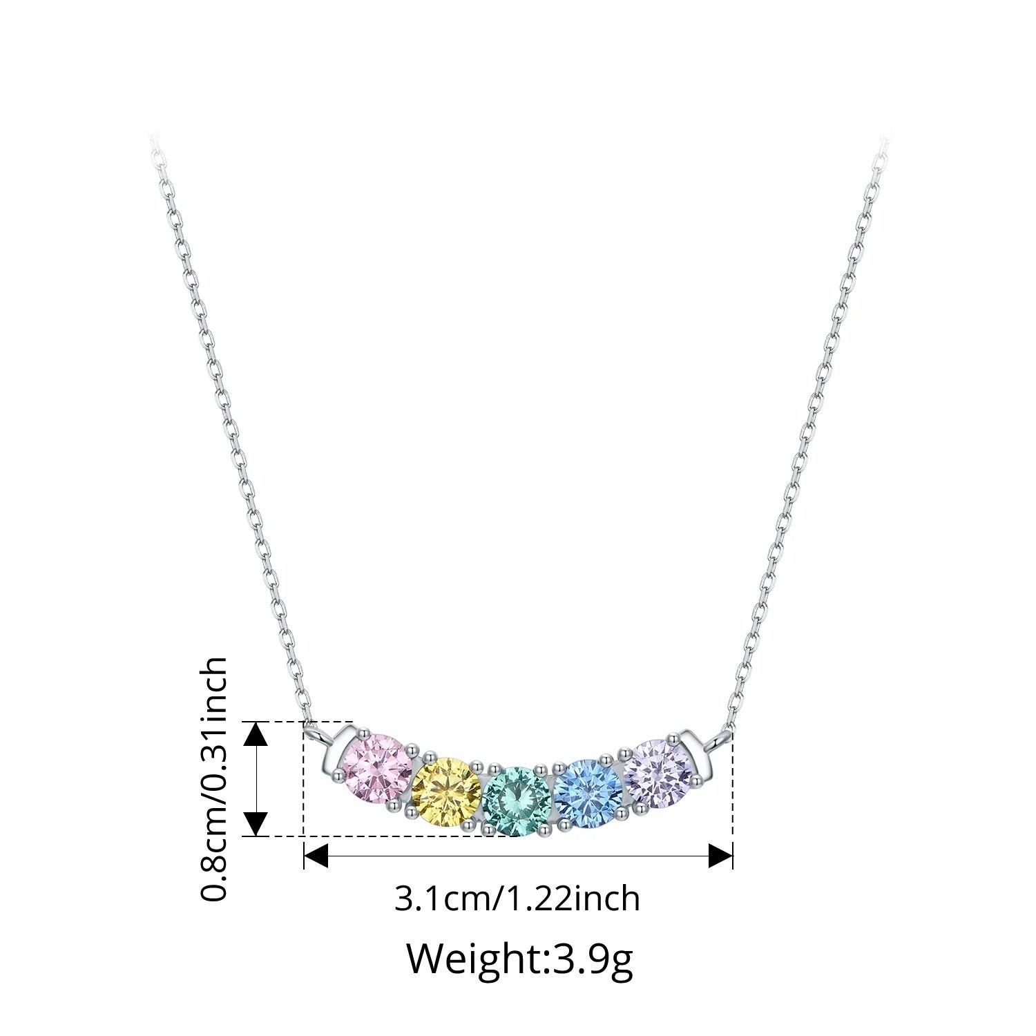 Personalized Birthstone Rainbow Smile Necklace