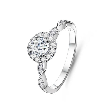 Cluster Halo Moissanite Engagement Ring