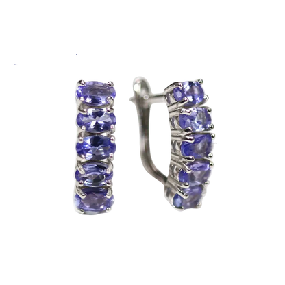 Tanzanite Hoop Earrings