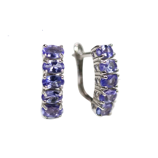 Tanzanite Hoop Earrings