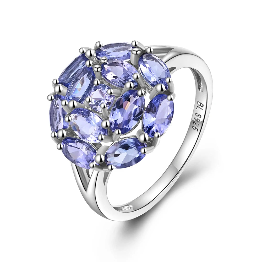 Tanzanite Vintage Floral Ring in 925 Sterling Silver