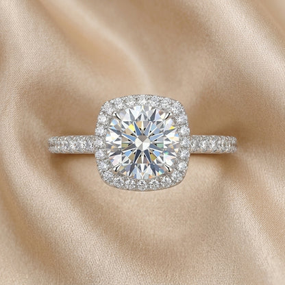Eternal Halo 1 Ct Moissanite Ring in 925 Sterling Silver