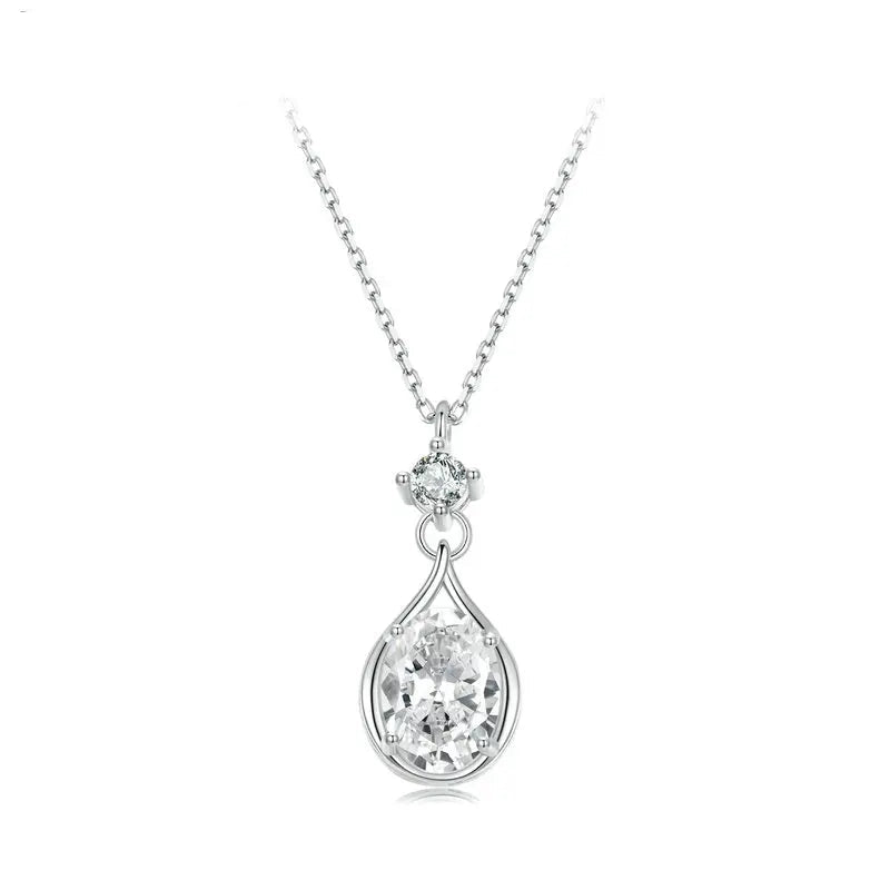 vamorra  Silver teardrop pendant necklace
