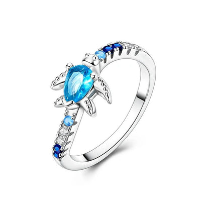 Blue Sapphire Turtle Hoop Earrings in 925 Sterling Silver – Ocean-Inspired Sea Turtle Huggies