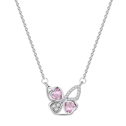 Lab Grown Pink Diamond Butterfly Necklace