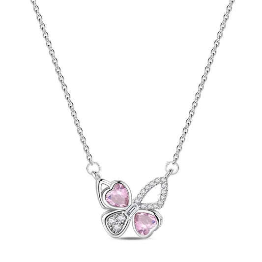Lab Grown Pink Diamond Butterfly Necklace